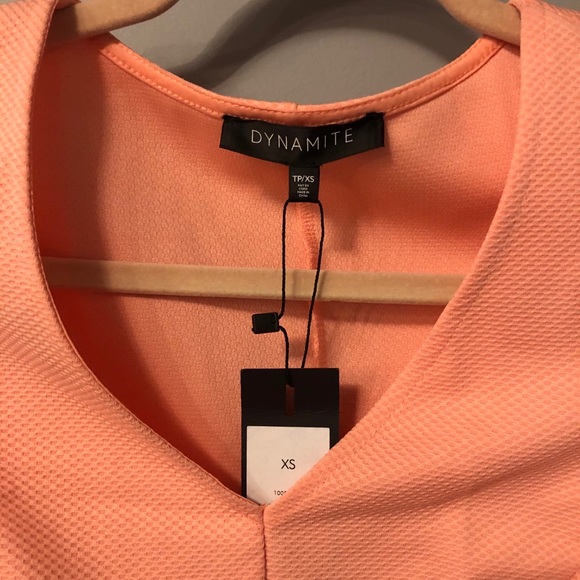 Dynamite Salmon Pink Short Sleeve Dress - Picture 2 of 3